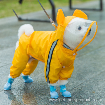 Pet Clothes Raincoat Four Feet Waterproof Pet Raincoat